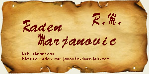 Raden Marjanović vizit kartica